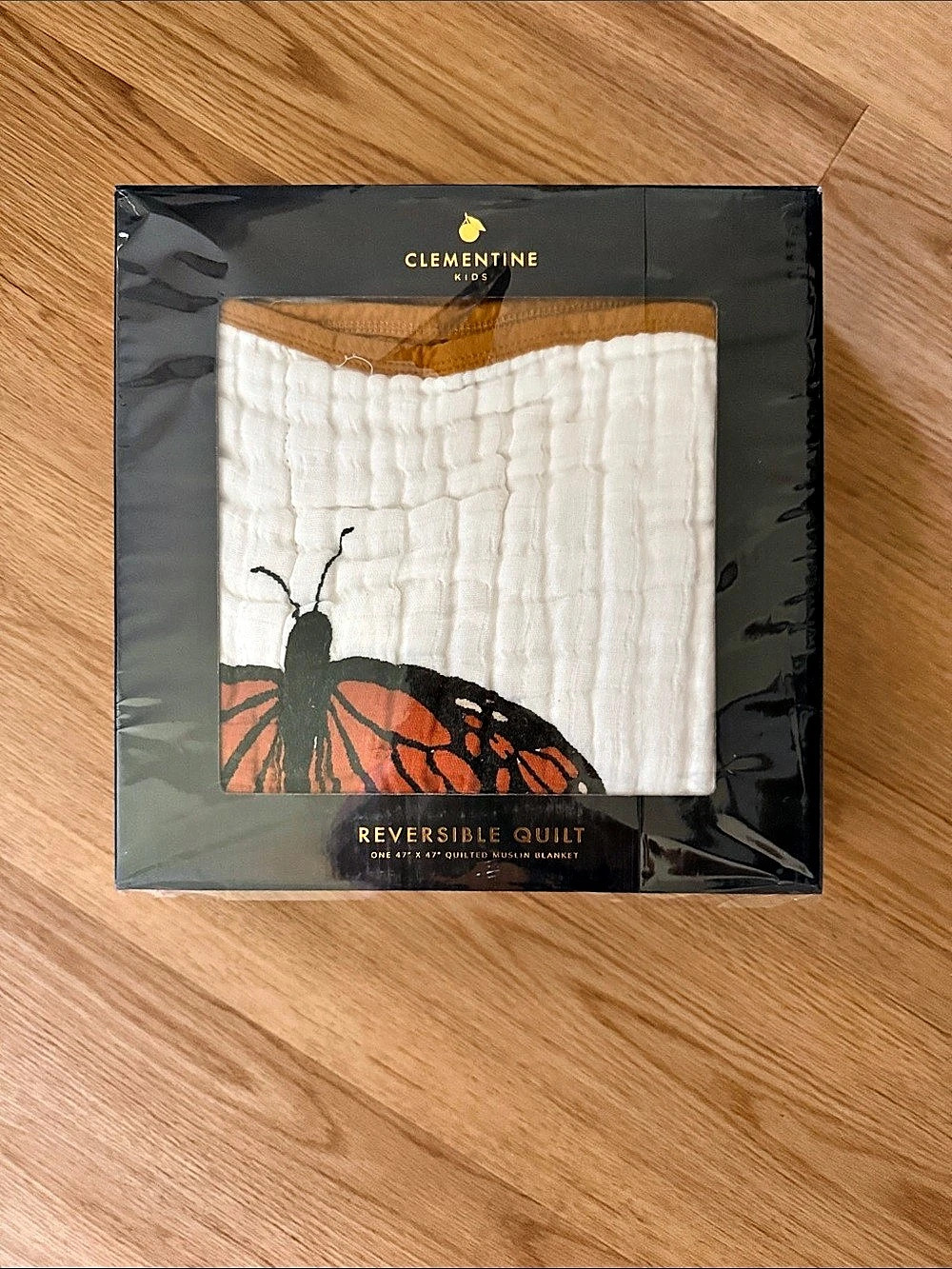 Clementine Kids Butterfly Collector Reversible Quilt White & Orange